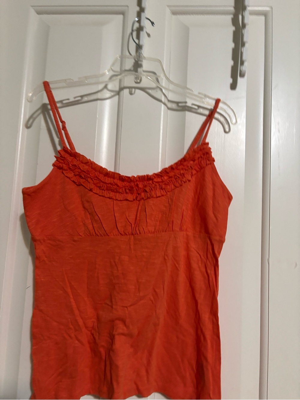 Women’s Orange Ruffle-Trim Camisole Top INC Petite Medium